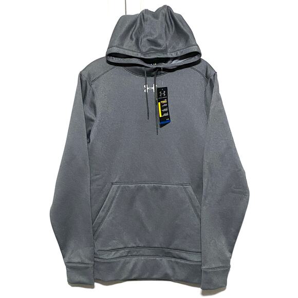 Under Armour Storm Gray Fleece Hoodie Sweatshirt Loose Cold Gear Mens SM NWT - Picture 1 of 9